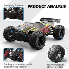 9307E 1:18 Full Scale Remote Control 4WD High Speed Car, 9307E(Black Yellow)