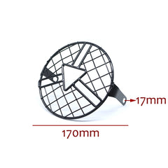 Motorcycle Headlight Arrowhead Grill Guard Retro Round Lamp Grill Cover, Arrowhead Grill Guard