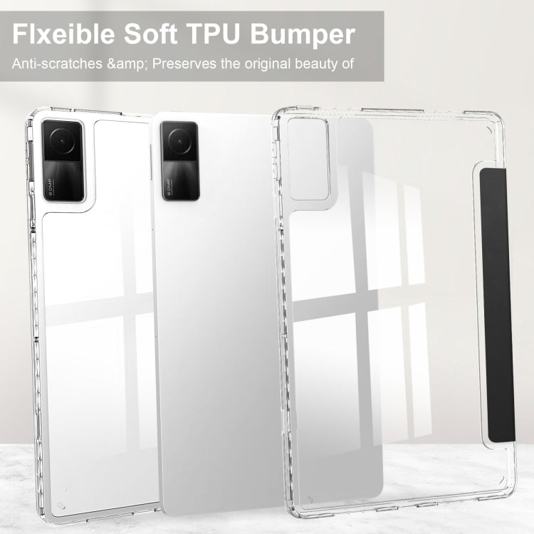 3-Fold Clear Back Cover Leather Smart Tablet Case, For Xiaomi Redmi Pad 10.6