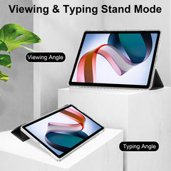 3-Fold Clear Back Cover Leather Smart Tablet Case, For Xiaomi Redmi Pad 10.6