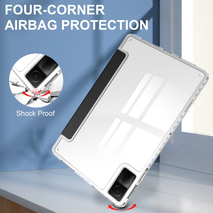 3-Fold Clear Back Cover Leather Smart Tablet Case, For Xiaomi Redmi Pad 10.6
