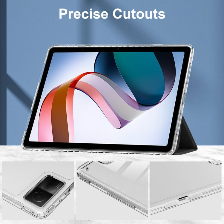 3-Fold Clear Back Cover Leather Smart Tablet Case, For Xiaomi Redmi Pad 10.6