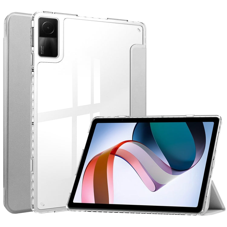 3-Fold Clear Back Cover Leather Smart Tablet Case, For Xiaomi Redmi Pad 10.6