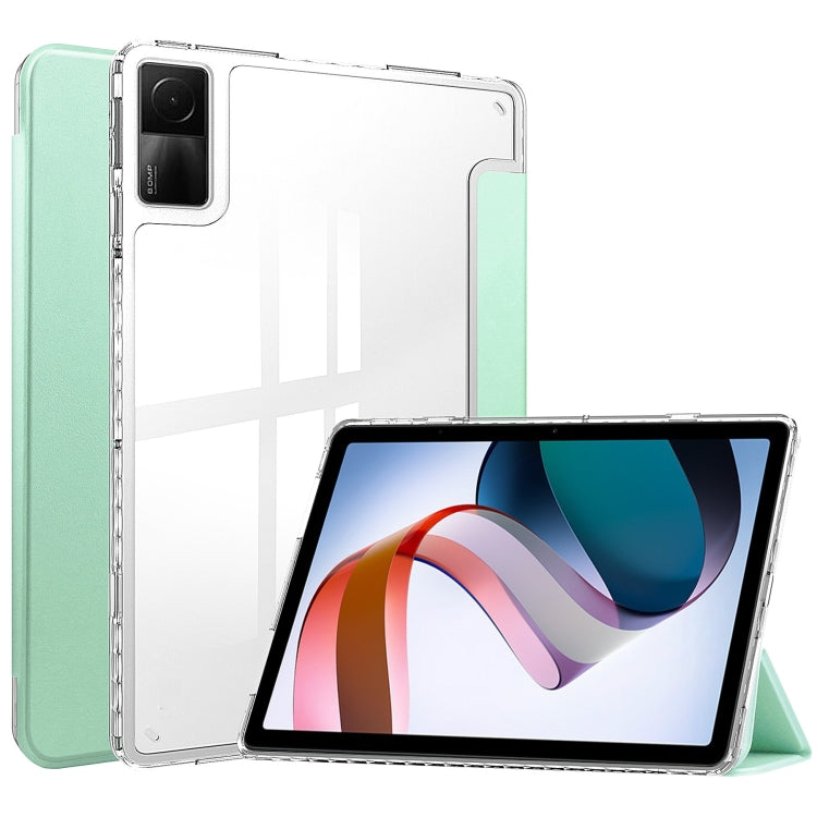 3-Fold Clear Back Cover Leather Smart Tablet Case, For Xiaomi Redmi Pad 10.6