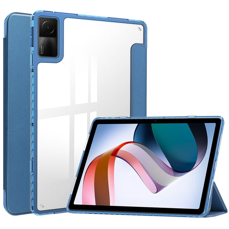 3-Fold Clear Back Cover Leather Smart Tablet Case, For Xiaomi Redmi Pad 10.6