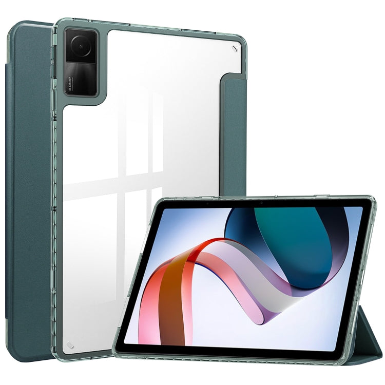 3-Fold Clear Back Cover Leather Smart Tablet Case, For Xiaomi Redmi Pad 10.6