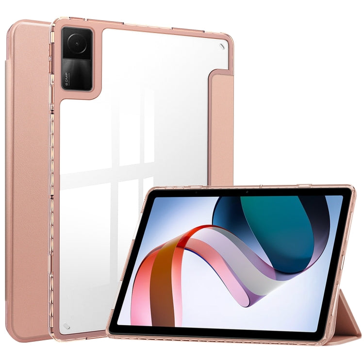 3-Fold Clear Back Cover Leather Smart Tablet Case, For Xiaomi Redmi Pad 10.6