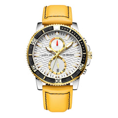 Ochstin 6045A Multifunctional Quartz Luminous Genuine Leather Men Watch