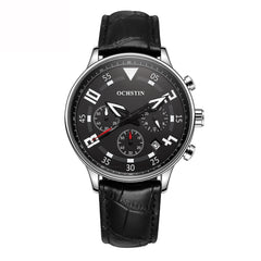 Multifunctional Quartz Men Leather Watch, Ochstin 6050B