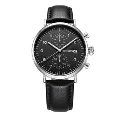 Multifunctional Quartz Waterproof Men Leather Watch, OCHSTIN 6076C