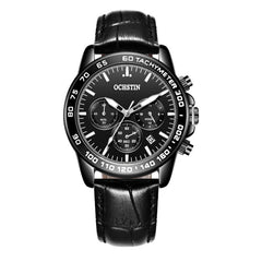 Multifunctional Quartz Waterproof Men Leather Watch, OCHSTIN 6117C