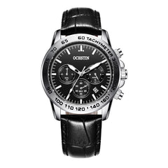 Multifunctional Quartz Waterproof Men Leather Watch, OCHSTIN 6117C