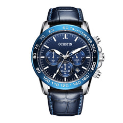 Multifunctional Quartz Waterproof Men Leather Watch, OCHSTIN 6117C