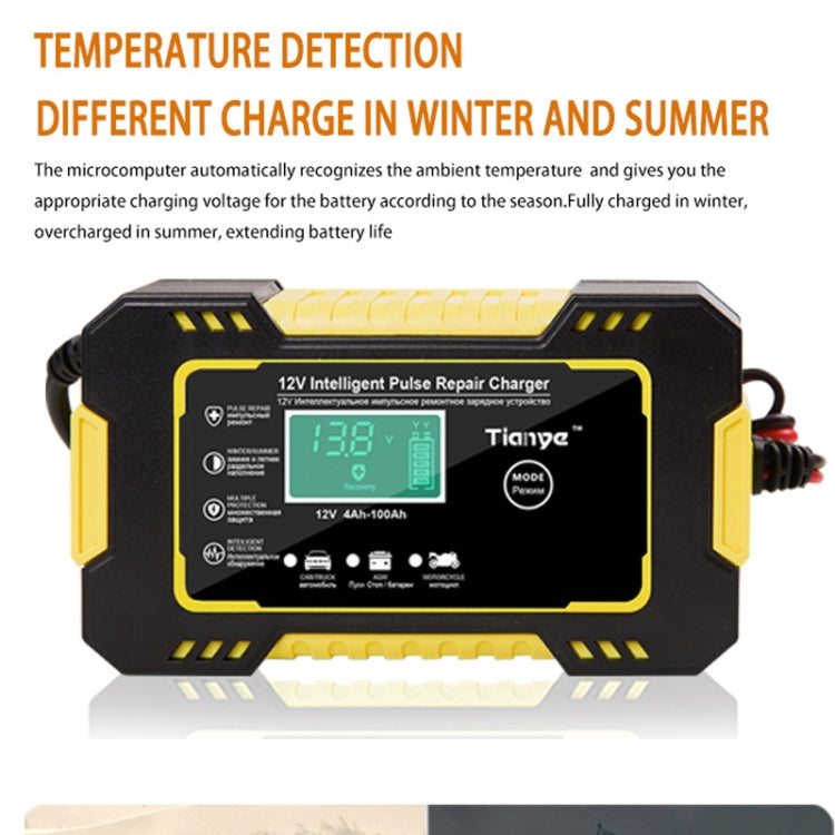 Motorcycle / Car Battery Smart Charger with LCD Creen, UK Plug, US Plug, AU Plug, EU Plug
