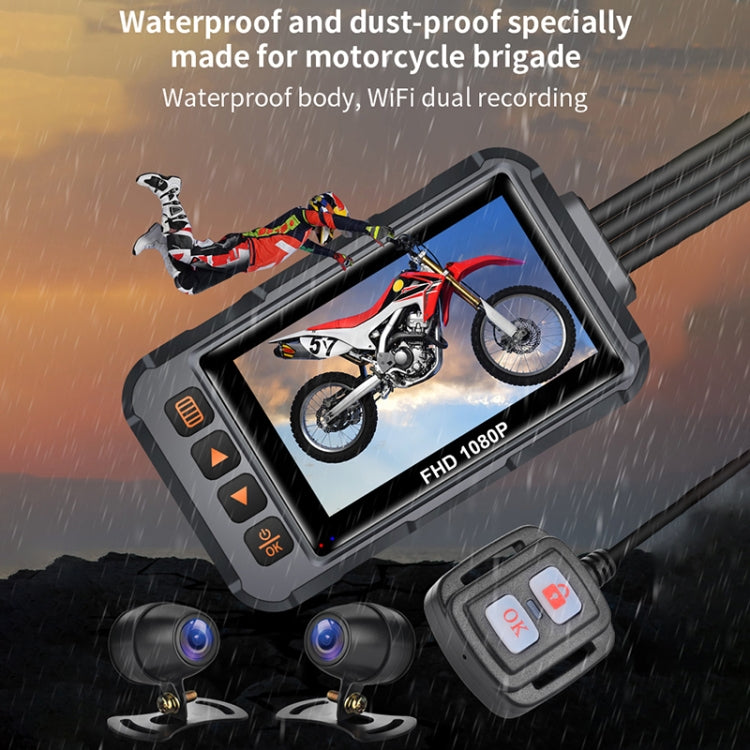 SE65 Dual 1080P Waterproof HD Motorcycle DVR, Support WiFi / GPS / Cycling Video, SE65
