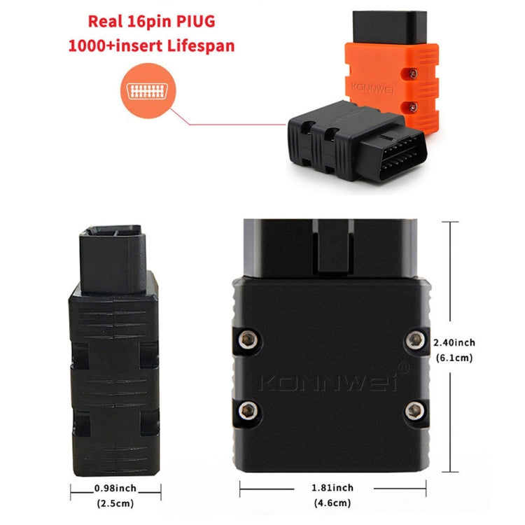 KONNWEI KW902 Bluetooth 5.0 OBD2 Car Fault Diagnostic Scan Tools Support IOS / Android