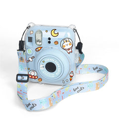 Crystal Hard Acrylic Camera Case with Shoulder Strap, For FUJIFILM instax mini 12(DIY Pink Graffiti), For FUJIFILM instax mini 12(DIY Blue Cat), For FUJIFILM instax mini 12(DIY Purple Daisies), For FUJIFILM instax mini 12(DIY Green Flowers)            ...