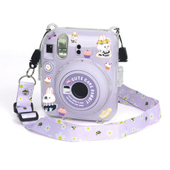 Crystal Hard Acrylic Camera Case with Shoulder Strap, For FUJIFILM instax mini 12(DIY Pink Graffiti), For FUJIFILM instax mini 12(DIY Blue Cat), For FUJIFILM instax mini 12(DIY Purple Daisies), For FUJIFILM instax mini 12(DIY Green Flowers)            ...