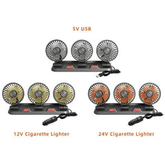 F4310 360-Degree Rotating Adjustable Car Three-Head Fan, F4310 24V Cigarette Lighter, F4310 USB Universal, F4310 12V Cigarette Lighter