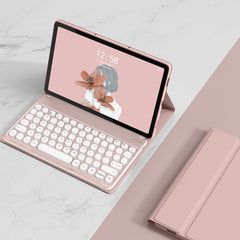 YM-LX106 Round Key Detachable Bluetooth Tablet Keyboard Leather Case without Mouse, YM-LX106 without Mouse