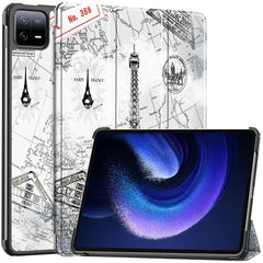 Custer Painted 3-Fold Stand Leather Smart Tablet Case, For Xiaomi Pad 6 / 6 Pro