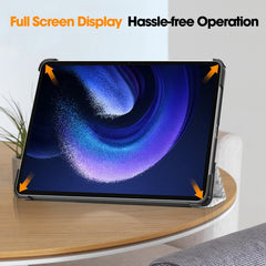 Custer Painted 3-Fold Stand Leather Smart Tablet Case, For Xiaomi Pad 6 / 6 Pro