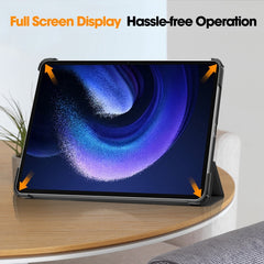 Custer Texture 3-Fold Holder Leather Smart Tablet Case, For Xiaomi Pad 6 / 6 Pro