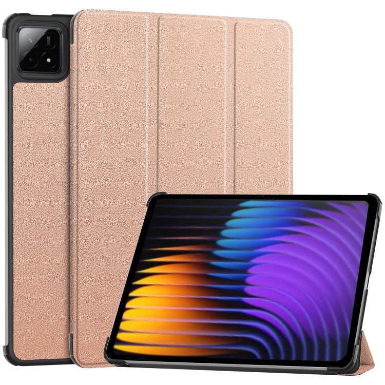 Custer Texture 3-Fold Holder Leather Smart Tablet Case, For Xiaomi Redmi Pad 2, For Xiaomi Pad 7 / 7 Pro