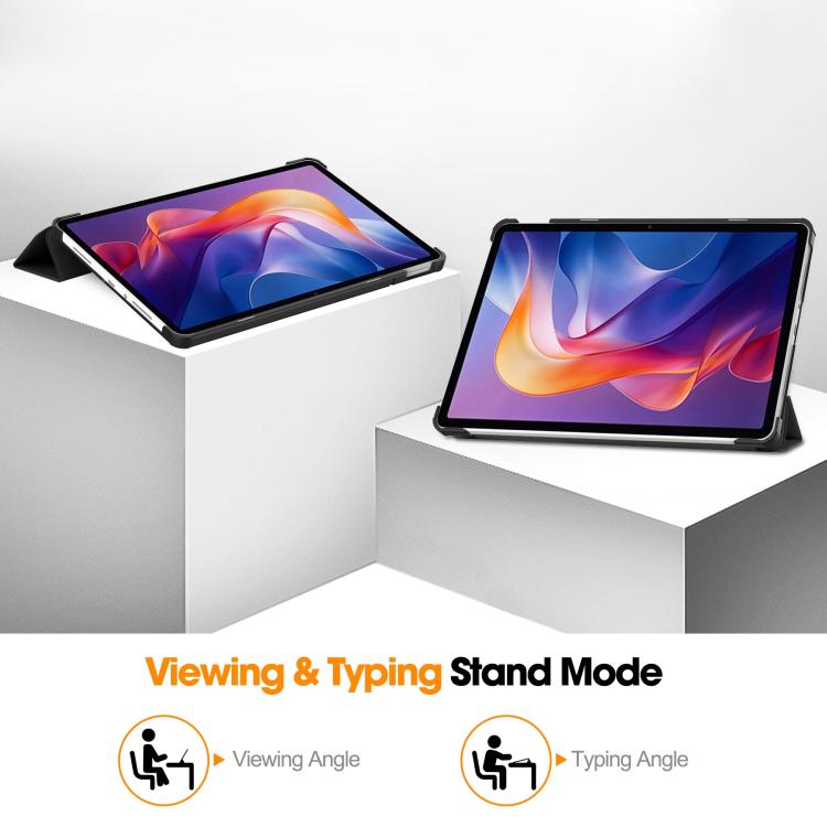 Custer Texture 3-Fold Holder Leather Smart Tablet Case, For Xiaomi Redmi Pad 2, For Xiaomi Pad 7 / 7 Pro