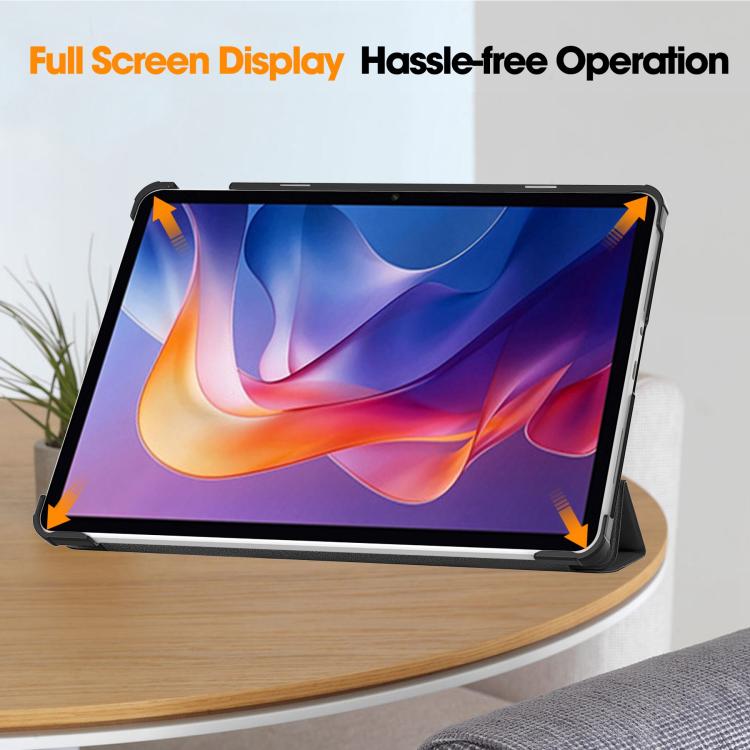 Custer Texture 3-Fold Holder Leather Smart Tablet Case, For Xiaomi Redmi Pad 2, For Xiaomi Pad 7 / 7 Pro
