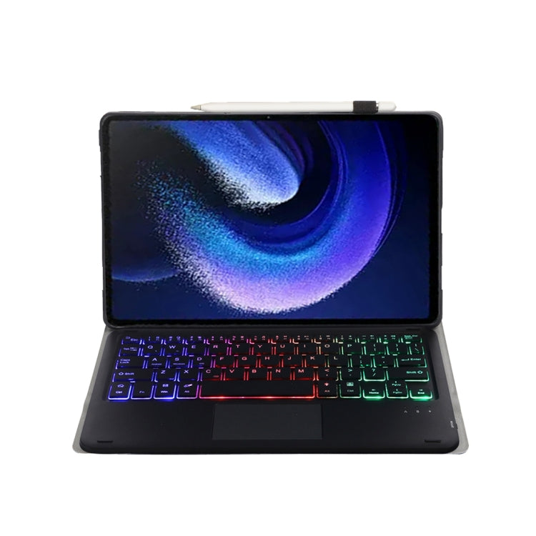 A0N7-AS Lambskin Texture Ultra-thin Backlight Bluetooth Keyboard Leather Case with Touchpad, A0N7-AS