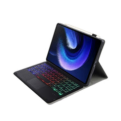 A0N7-AS Lambskin Texture Ultra-thin Backlight Bluetooth Keyboard Leather Case with Touchpad, A0N7-AS