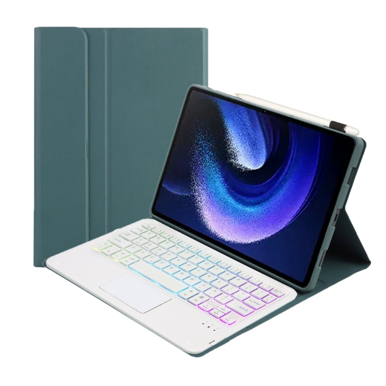 A0N7-AS Lambskin Texture Ultra-thin Backlight Bluetooth Keyboard Leather Case with Touchpad, A0N7-AS