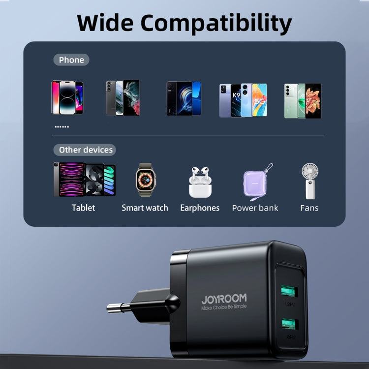 JOYROOM JR-TCN01 2.4A Dual Ports USB Charger, EU Plug, UK Plug