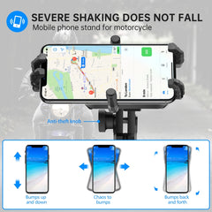 WUPP CS-1848A2 Motorcycle Shock Absorption Riding Phone Holder, Handlebars