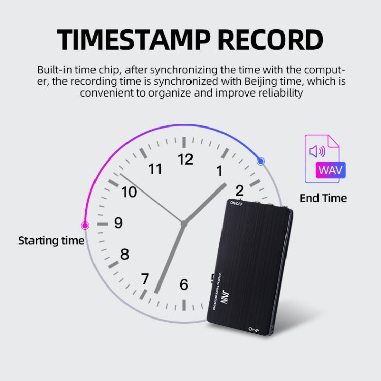 JNN M2 Ultra-thin HD Noise Reduction Intelligent Control Voice Voice Recorder, 4GB, 8GB, 16GB, 32GB, 64GB