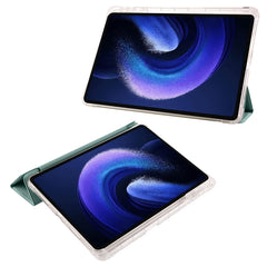 3-fold Clear TPU Smart Leather Tablet Case with Pen Slot, For Xiaomi Pad 7 / 7 Pro