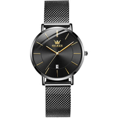 OLEVS 5869 Ladies Business Waterproof Steel Strap Quartz Watch