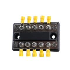 CP-4002 100A 48V RV Yacht Modified Double Row 5-way Busbar with 10pcs Terminals, CP-4002