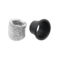 XH-UN099 Carbon Fiber Car Front Bumper Turbo Air Intake Inlet Pipe Air Funnel Kit, Round, Square