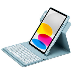 Round Button 360 Degree Rotatable Bluetooth Keyboard Leather Case, For iPad 10th Gen 10.9 2022, For iPad Air 2022 / iPad Pro 11 2021