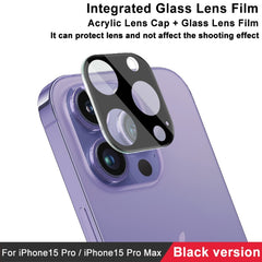 imak High Definition Integrated Glass Lens Film Black Version, For iPhone 15 Pro / 15 Pro Max, For iPhone 15  / 15 Plus