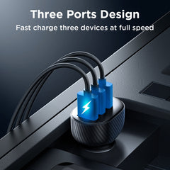JOYROOM JR-CCD03 3.4A 3 x USB Ports Digital Display Car Charger, JR-CCD03
