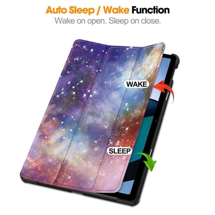 Custer Painted 3-Fold Holder Smart Leather Tablet Case, For Xiaomi Redmi Pad SE
