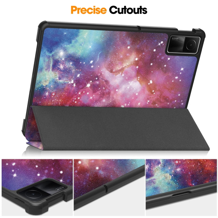 Custer Painted 3-Fold Holder Smart Leather Tablet Case, For Xiaomi Redmi Pad SE