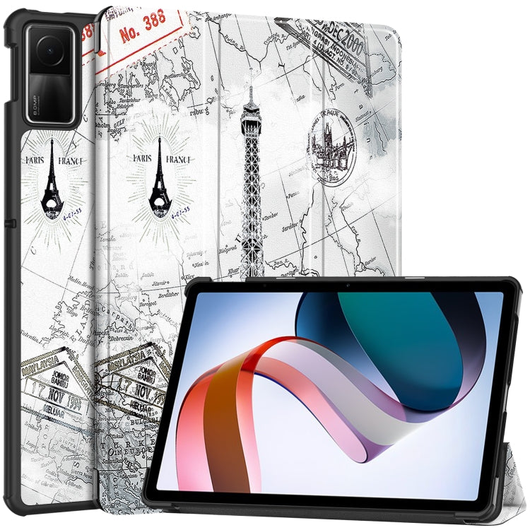 Custer Painted 3-Fold Holder Smart Leather Tablet Case, For Xiaomi Redmi Pad SE