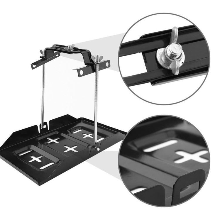 Car Universal Battery Bracket Adjustable Battery Fixed Holder + Base Tray, 28.5cm Base + 19cm Bracket, 28.5cm Base + 23cm Bracket, 34.5cm Base + 23cm Bracket, 34.5cm Base + 27cm Bracket