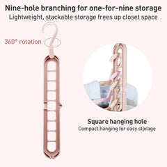 Multifunctional Magic Nine-hole Clothes Hanger, Random Color