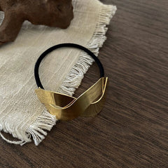 Korean Simple Women High Elastic Metal Brushed Hair Rope Rubber Band Headwear