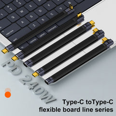 240W 40Gbps USB-C / Type-C Male to USB-C / Type-C Female Side Bend Flexible Board Data Cable, Type-C Male to Type-C Female Side Bend